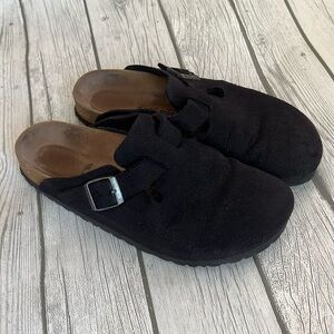 Birkenstock suede clog black size 40